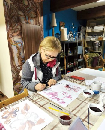 Maľovanie vínom a cviklovou šťavou